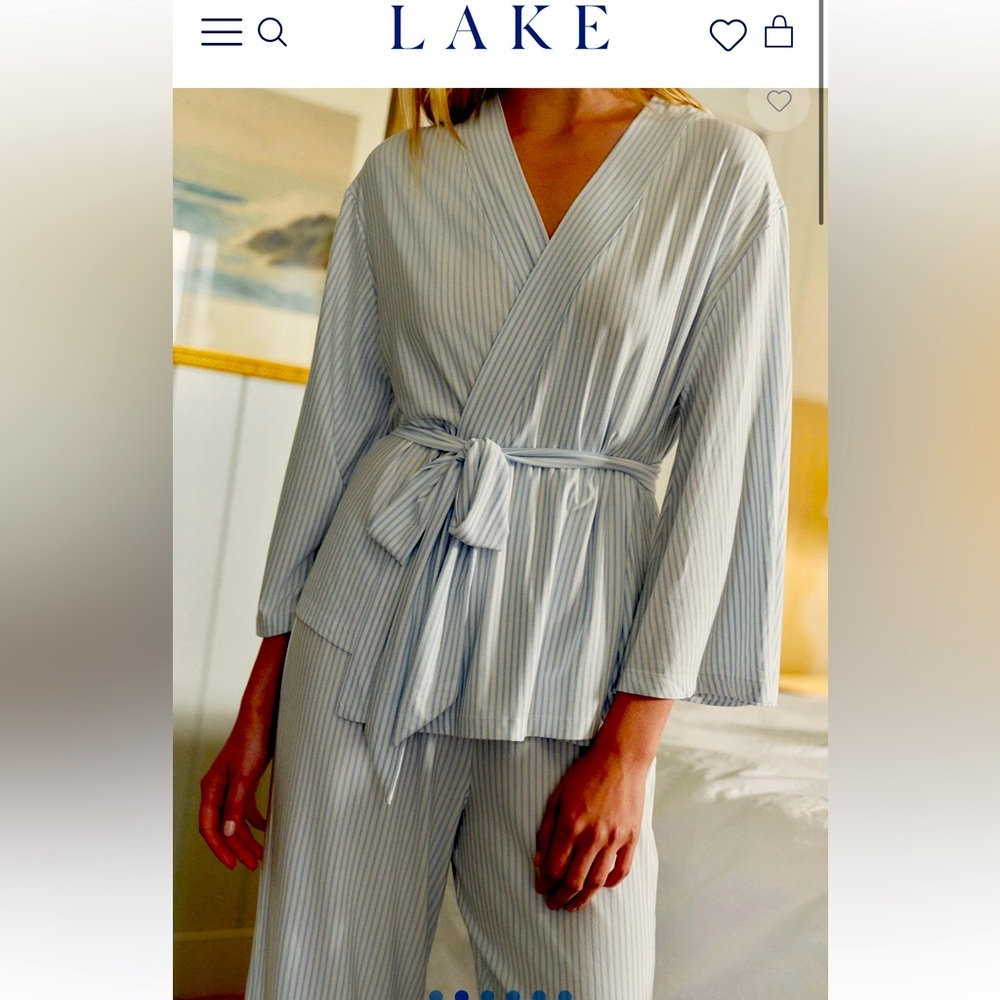 LAKE pajamas DreamModal® Kimono Pajama Set in Fog size XXS